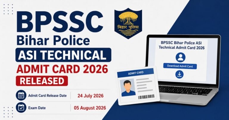 BPSSC Bihar Police ASI Technical Admit Card 2026