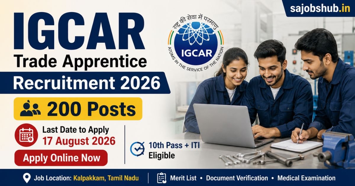 IGCAR Trade Apprentice Recruitment 2026