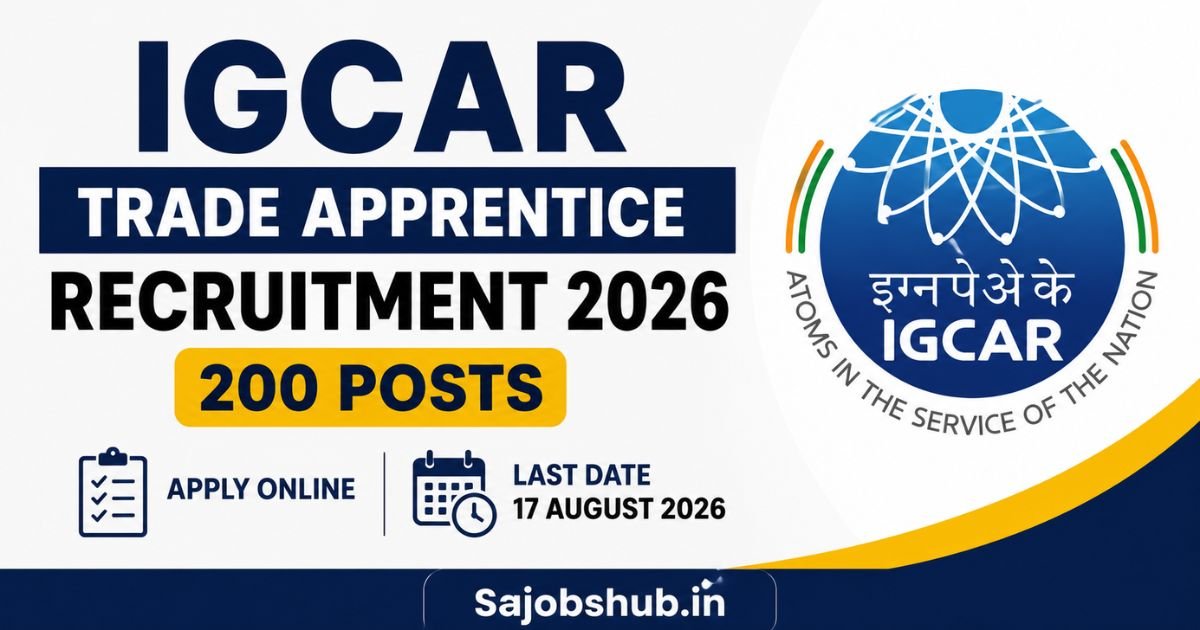 IGCAR Trade Apprentice Recruitment 2026