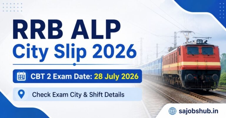 RRB ALP Exam City Slip 2026 Out