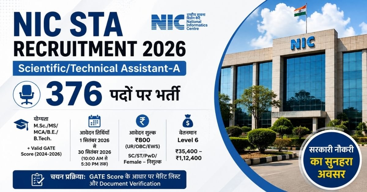NIC STA Recruitment 2026