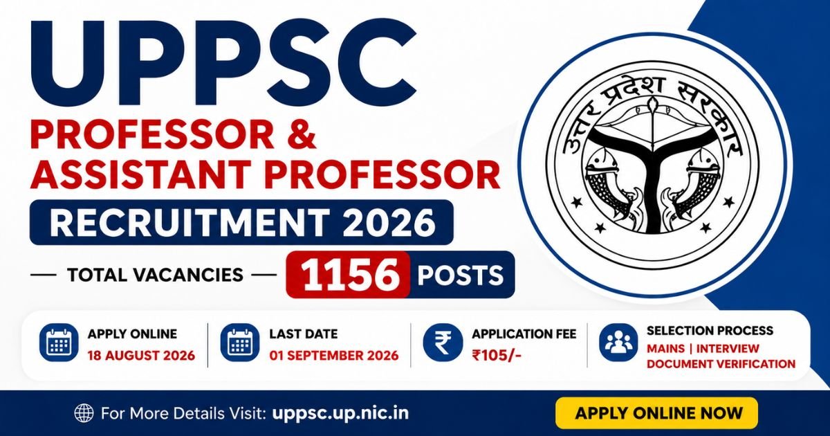 UPPSC Professor & Assistant Professor Recruitment 2026