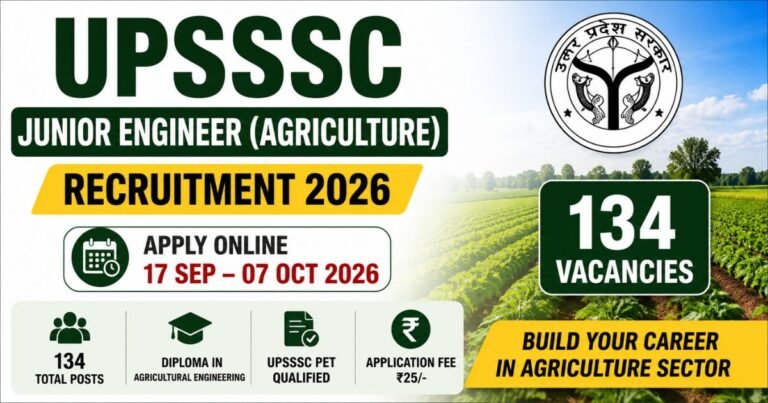 UPSSSC JE Agriculture Recruitment 2026