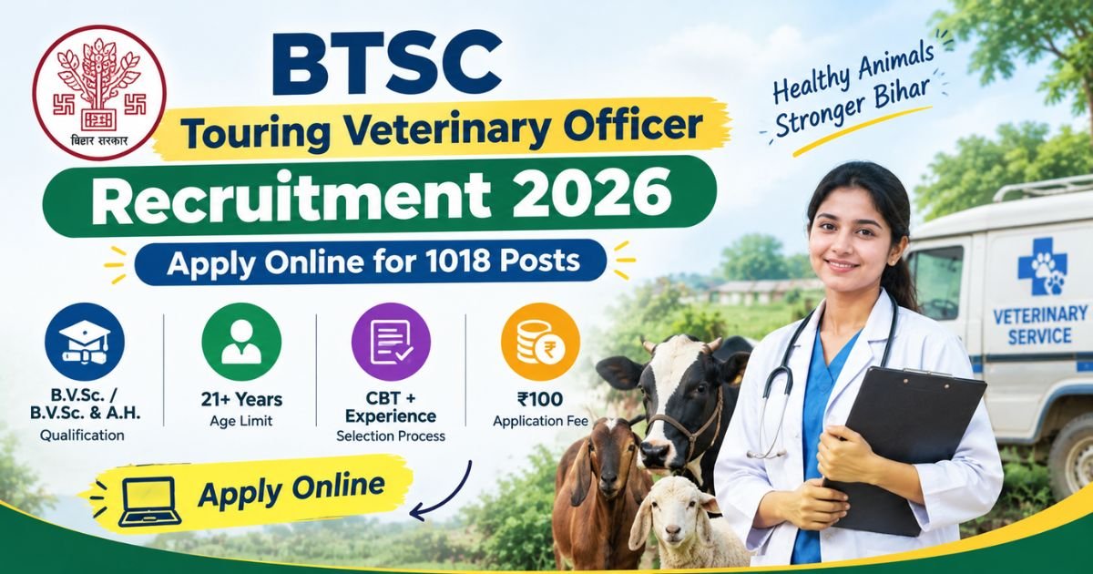 Bihar BTSC Touring Veterinary Officer Recruitment 2026