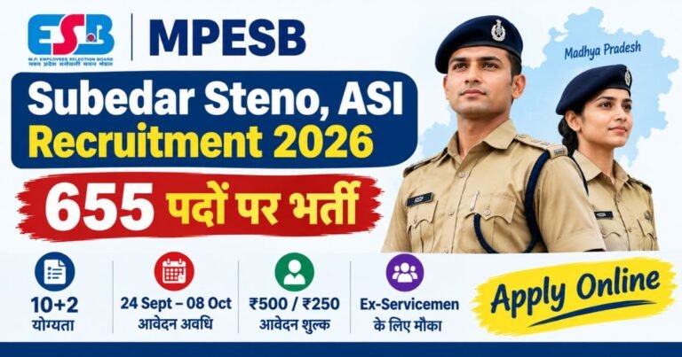MPESB Subedar Steno, ASI Recruitment 2026