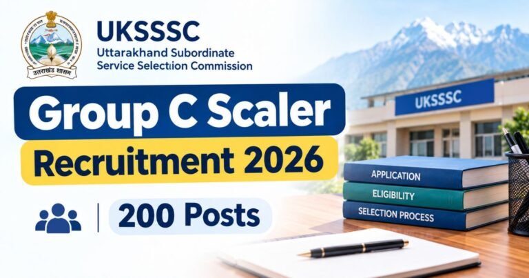 UKSSSC Group C Scaler Recruitment 2026