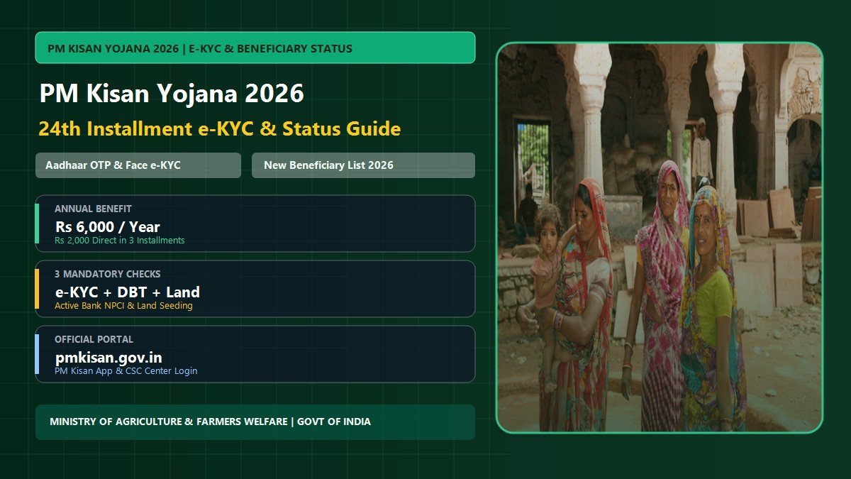 PM Kisan Yojana 2026 e-KYC Beneficiary Status Check