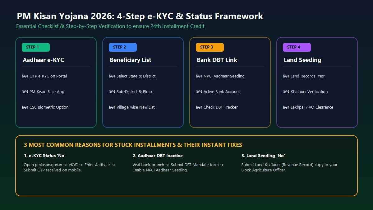 PM Kisan Yojana 2026 e-KYC Framework and Status Resolution Guide