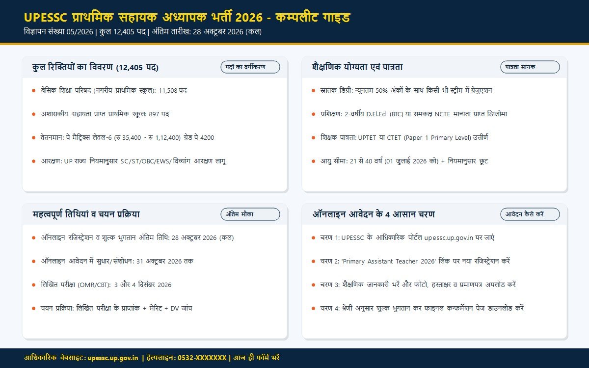 यूपी प्राथमिक शिक्षक भर्ती 2026 पात्रता एवं चयन प्रक्रिया गाइड
